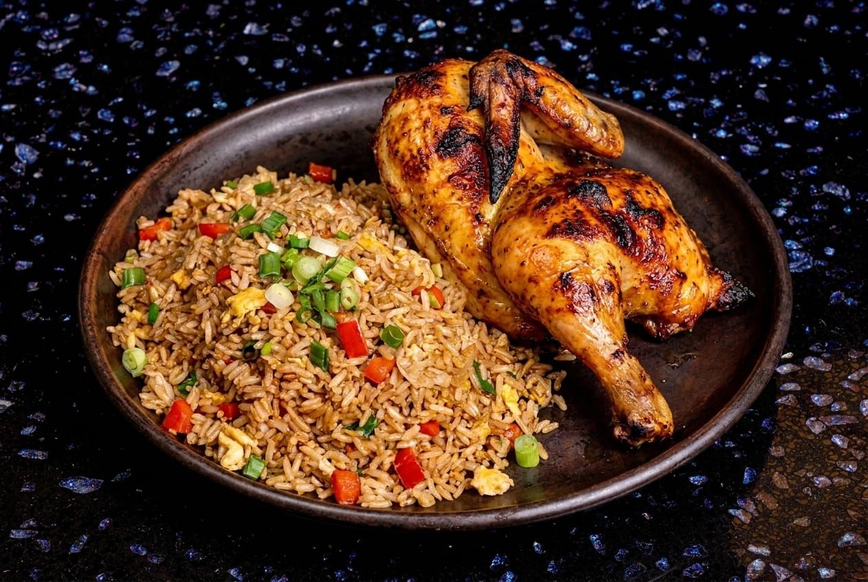 1/2 Charcoal-Roasted Chicken with Chaufa Rice